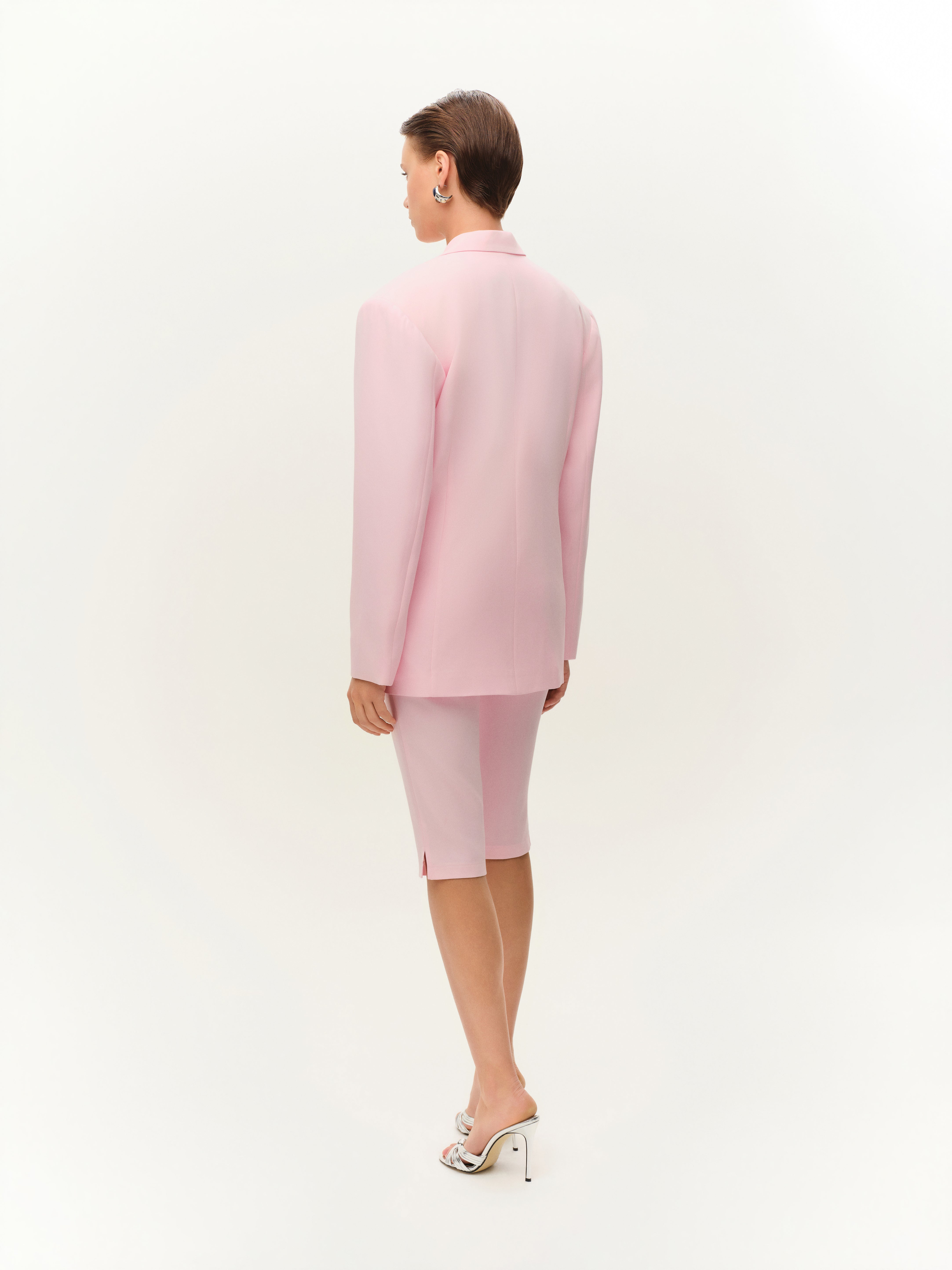 Pudra Pembe Bermuda Şort görünüm 4 - Fe Silhouette